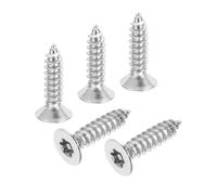 PATIKIL 50 Pcs Vis À Tête Plate Torx/Étoile, M5 x 20mm Entraînement Torx Vis À Tôle Auto-Taraudeuse En Acier Inoxydable À Tête Fraisée Anti-Vandalisme Avec Embout T25 Pour Bois