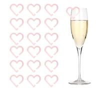 PATIKIL 50 pièces Marqueurs de Boisson en Forme de Cœur, Attaches pour Verres à Vin en Acrylique Réutilisables pour Fêtes, Mariages, Anniversaires et Événements, Accessoires en Rose Miroir