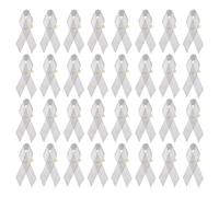 PATIKIL 50 Pièces Ruban en Polyester Satiné Pins Gris, Ruban de Sensibilisation Satiné avec Épingles de Sûreté