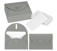 PATIKIL 50 Sets Mini Enveloppes Avec Fermoir En Coeur, 4.1x3" Cartes Vierges Avec Enveloppes Pour Cadeau Invitation Mariage Graduation Fete Thanksgiving Day Christmas, Argent