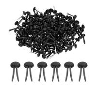 PATIKIL 500 Pcs Attaches Rapides en Laiton en Papier Broches Divisées Pastel Mini Clous en Métal Tête Ronde Attache Plaquée pour l'Artisanat Scrapbooking Fournitures DIY, Noir, 4,5 x 8 mm