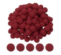 PATIKIL 500 Pièces Pompons Loisirs Creatifs, 1.5cm Diamètre Pompoms Artisanales Rondes Petits en Polyester, Boules Pelucheuses en Haute Élasticité pour Guirlandes, Franges, Bordeaux
