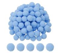 PATIKIL 500 Pièces Pompons Loisirs Creatifs, 1.5cm Diamètre Pompoms Artisanales Rondes Petits en Polyester, Boules Pelucheuses en Haute Élasticité pour Guirlandes, Franges, Bleu Ciel