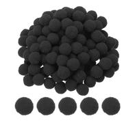 PATIKIL 500 Pièces Pompons Loisirs Creatifs, 1.5cm Diamètre Pompoms Artisanales Rondes Petits en Polyester, Boules Pelucheuses en Haute Élasticité pour Guirlandes, Franges, Couture, Noir