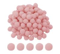 PATIKIL 500 Pièces Pompons Loisirs Creatifs, 1.5cm Diamètre Pompoms Artisanales Rondes Petits en Polyester, Boules Pelucheuses en Haute Élasticité pour Guirlandes, Franges, Rose Gomme