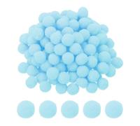 PATIKIL 500 Pièces Pompons Loisirs Creatifs, 1.5cm Diamètre Pompoms Artisanales Rondes Petits en Polyester, Boules Pelucheuses en Haute Élasticité pour Guirlandes, Franges, Bleu Clair