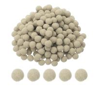 PATIKIL 500 Pièces Pompons Loisirs Creatifs, 1cm Diamètre Pompoms Artisanales Rondes Petits en Polyester, Boules Pelucheuses en Haute Élasticité pour Guirlandes, Franges, Couture, Beige