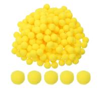 PATIKIL 500 Pièces Pompons Loisirs Creatifs, 1cm Diamètre Pompoms Artisanales Rondes Petits en Polyester, Boules Pelucheuses en Haute Élasticité pour Guirlandes, Franges, Jaune Clair