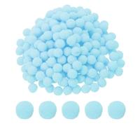 PATIKIL 500 Pièces Pompons Loisirs Creatifs, 1cm Diamètre Pompoms Artisanales Rondes Petits en Polyester, Boules Pelucheuses en Haute Élasticité pour Guirlandes, Franges, Bleu Clair