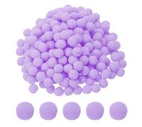 PATIKIL 500 Pièces Pompons Loisirs Creatifs, 1cm Diamètre Pompoms Artisanales Rondes Petits en Polyester, Boules Pelucheuses en Haute Élasticité pour Guirlandes, Franges, Violet Clair