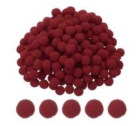 PATIKIL 500 Pièces Pompons Loisirs Creatifs, 1cm Diamètre Pompoms Artisanales Rondes Petits en Polyester, Boules Pelucheuses en Haute Élasticité pour Guirlandes, Franges, Couture, Bordeaux