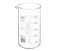 PATIKIL 500ml Haut Forme Verre Bécher, 3.3 Borosilicate Verre Gradué Imprimé Échelle Tasses à Mesurer avec Bec Verseur pour Cuisine Laboratoire Liquides