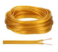 PATIKIL 50Ft 18/2 Fil PVC Recouvert, Cordon Lampe SPT-2 300V Câble Électrique Flexible Isolé Résistant À La Chaleur Pour Fil Lampe LED Câble Audio Haut-Parleur, Doré, Certifié UL