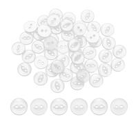 PATIKIL 50Pcs 16L Boutons Ronds À Coudre, 10mm 2/5" 2 Trous Boutons Résine Œil De Poisson Attache Vêtements Ronds Pour Coudre Tissu Pantalon Robe Jupe Artisanat Remplacement, Blanc