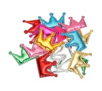 PATIKIL 50Pcs Appliques Couronne À Coudre, Patches Éclatants Couronne Décorative en PU Tissu Matelassé pour DIY Artisanat Scrapbooking Décoration Mariage Maison, Couleurs Assorties