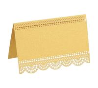 PATIKIL 50Pcs Cartes De Place De Mariage, Cartes De Table Fleur Dentelle Découpées Au Laser Pour Table Setting Wedding Reception Buffet, Gold
