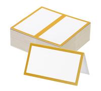 PATIKIL 50Pcs Cartes de Place de Table, 3.5 x 2 Pouces Cartes de Place Vierges pour Table Wedding Reception Buffet, Or