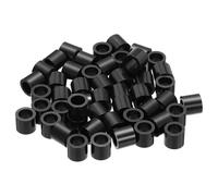 PATIKIL 50Pcs Entretoise ABS M6 x 9mm OD x 8mm L Rondelles d'Espacement Rondes en Plastique Noir, Écrou d'Écartement Non Fileté pour Vis, Boulons, Prise Électrique