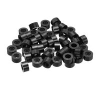 PATIKIL 50Pcs Entretoises M4 ABS M6 x 11mm OD x 6mm L Rondelles Plastiques Rondes Noires Entretoises Ecrous Non Filetes Pour Vis Boulons Prise Electrique