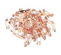 PATIKIL 50Pcs Épingles à Badge, 20mm Épingles de Sûreté à Barrette pour Étiquettes Nominatives en Lot avec Dos Plat pour Vêtements et Activités DIY, Or Rose