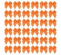 PATIKIL 50pcs Mini Nœud en Ruban, 2.54cm Nœuds Fleurs Décoratif en Satin pour Bricolage DIY Artisanat Couture Décoration Mariage Fête Noël Anniversaire Soirée Cadeau Emballage, Orange