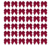PATIKIL 50pcs Mini Nœud en Ruban, 2.54cm Nœuds Fleurs Décoratif en Satin pour Bricolage DIY Artisanat Couture Décoration Mariage Fête Noël Anniversaire Soirée Cadeau Emballage, Bordeaux