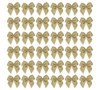 PATIKIL 50pcs Mini Nœud en Ruban, 2.54cm Nœuds Fleurs Décoratif en Satin pour Bricolage DIY Artisanat Couture Décoration Mariage Fête Noël Anniversaire Soirée Cadeau Emballage, Jaune