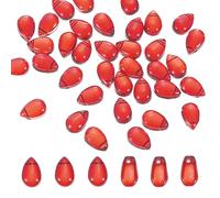 PATIKIL 50pcs Perles Cristal Forme Larme Transparentes Rouge 6 x 9mm