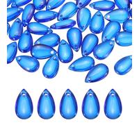PATIKIL 50Pcs Perles En Forme De Larme Cristal Larme Bleu Foncé