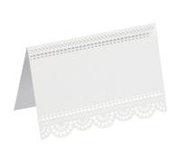 PATIKIL 50Pcs Wedding Place Cards, Laser Cut Lace Flower Table Place Cards Pour Table Setting Wedding Reception Buffet, White