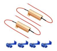 PATIKIL 50W 100 Ohm Résistance à Boîtier en Aluminium, 2Pcs Résistance à Boîtier en Aluminium avec Clips, Résistance Bobinée, Résistance de Puissance à Filetage, Doré