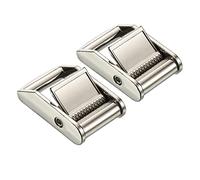 PATIKIL 52.5mm Boucle à Came Métal à Double Ressort, Boucle de Verrouillage à Pression en Alliage de Zinc pour Sangle d'Arrimage, Argent 2 Pcs