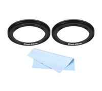 PATIKIL 52mm-67mm Bague d'adaptation en métal Step Up avec Chiffon de Nettoyage Lot de 2 bagues d'adaptation pour Filtre d'objectif d'appareil Photo en Aluminium Noir