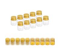 PATIKIL 5ml Flacons En Verre Transparent, Lot De 20 Petits Flacons A Echantillon Liquide Avec Bouchons A Vis Bouteilles Etanches Bocaux Vides Conteneur A Poudre Pour Echantillon, Golden