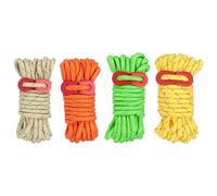 PATIKIL 5mm Corde de Tente, 4 Pcs 13Ft Cordon de Hauban Réfléchissant, Corde de Paracorde, Cordes de Camping avec Ajusteurs de Cordon en Aluminium Rouge, Vert Kaki Orange Jaune