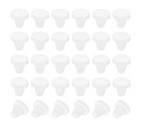 PATIKIL 5mm Diamètre Bouchon de Trou en Silicone, 30 Pcs Bouchon de Meuble à Verrouillage à Pression Bouton Tête Épaisse, Couvercle pour 5-5.5mm Trou pour Cylindre Cloison Étanche, Blanc