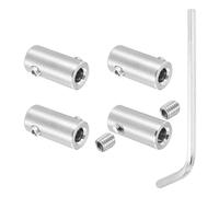PATIKIL 5mm Trou Agrafe Corde 4Pcs avec M5 Vis Hexagonale rgenté | Colliers de Serrage Acier Inox 304 Double Trou Clip pour Fil pour Raccords de Câbles Métalliques