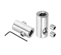 PATIKIL 5mm Trou Fil Corde Agrafes Ensemble, 2 pcs 304 Inox Acier Double Trous Serrure Câble Pinces Agrafe avec M5 Hexagone Vis Clé pour Câble Raccords, Argent