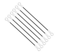 PATIKIL 5mm x 30cm Dragonne, 6 PCS 304 Acier Inoxydable Cable Avec Oeillets Extrémités Courte Corde Dragonne Sécurité Chaîne Verrou Pour Porte Extérieure Rideaux Lampes Suspendues, Noir