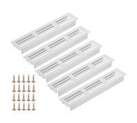 PATIKIL 5Pcs Grille D'Aération Pour Porte, 6 x 1.2 Pouces (Taille Extérieure) Grille De Ventilation À Persiennes En Aluminium Rectangle Avec Vis De Fixation Pour Armoire À Chaussures,