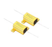 PATIKIL 5W 82 Ohm Aluminium Coque Résistance, 2 Lot Aluminium Coque Résistance Coque Case Bobiné Résistances Vis Prise Puissance Résistance, Doré