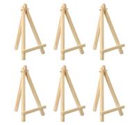 PATIKIL 6.3" Mini Bois Chevalet Support, 6 Paquet Table Emploi Réglable Triangle Support pour Affichage Photos, Carte, Toiles, Mariage, Bois Couleur