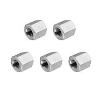 PATIKIL 6#-32 UNC 304 Écrous D'Accouplement Hexagonaux En Acier Inoxydable, 5 Pièces 6mm / 0.24" Longueur Filetage Complet Connecteur De Tige Écrou D'Accouplement Fixations, Ton Argenté