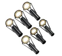 PATIKIL 6.5-10mm Pêche Canne Astuce Réparation Trousse, 6pcs INOX Acier Mât Anneau Guide Remplacement pour Eau Salée Eau Douce Pêche, Doré