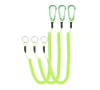 PATIKIL 6,5 ft Printemps Pêche Lanière, 3 Paquet Rétractable Enroulé Attache Spirale Bobine Porte-clés Cordon avec Métal Agrafe & Divise Anneau pour Pinces Bateaux Mouche Pêche, Vert