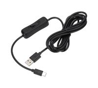 PATIKIL 6.56ft Câble USB d'Extension avec Interrupteur Marche/Arrêt, Type C vers USB Mâle Support de Données et Alimentation Câble 4 Fils pour Ruban LED Lampe de Bureau Ventilateur, Noir