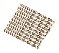 PATIKIL 6.5mm Foret Hélicoïdal, Tige Droite Jobber M35 Cobalt 5% Acier Rapide 135° Finition Or, Mèche pour Métal Acier Inoxydable Dur, Forets à Métaux à Haute Dureté - Lot de 10