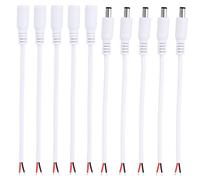 PATIKIL 6" Câble d'alimentation CC, 20 Pièces 5,5 mm x 2,1 mm Fiche Cylindrique Câbles Prise Mâle et Femelle CC vers Fil Nu Adaptateur Ouvert pour Bande LED, Caméra CCTV, Blanc