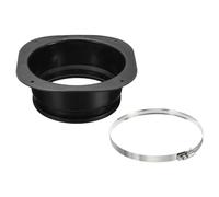 PATIKIL 6" Conduit Connecteur Bride, Sécheuse Évent Mur Plaque Carré à Rond Droit avec Conduit Pince pour Air Chauffage Refroidissements Ventilation Échappement Ventilateur, Noir