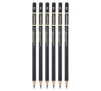 PATIKIL 6 Crayons Graphite, Crayons À Bois Rond 6B Prétaillés Fournitures D'Art Pour Esquisse Pour Maison Bureau Salle De réateur Peinture Esquisse Étude, Noir